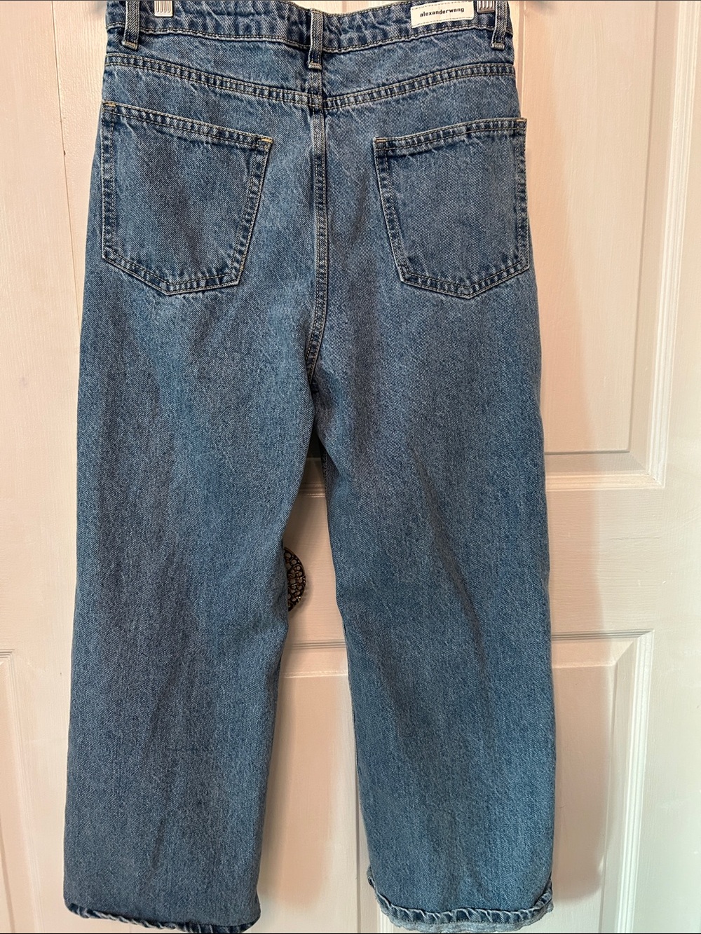 Alexander Wang Light Blue Straight-Leg Distressed Jeans